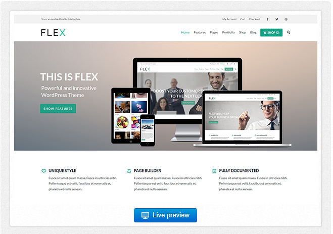 Bootstrap theme Flex UltraFlexible WordPress Theme