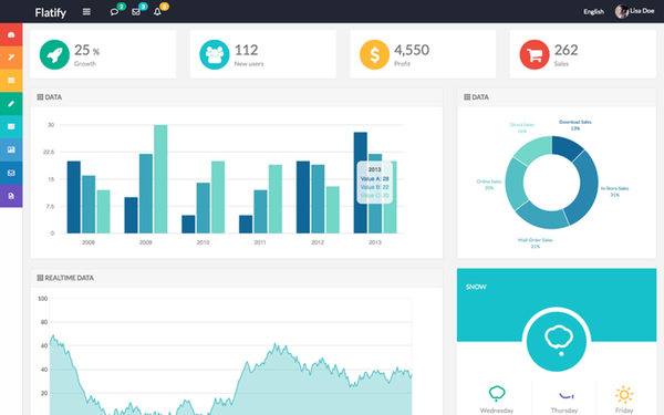 Bootstrap theme Flatify - Responsive Admin Web App