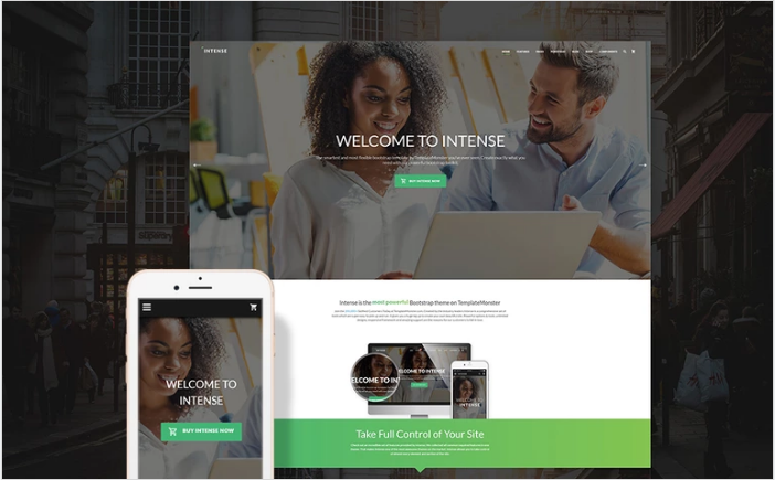 Bootstrap theme Intense Multipurpose Website Template