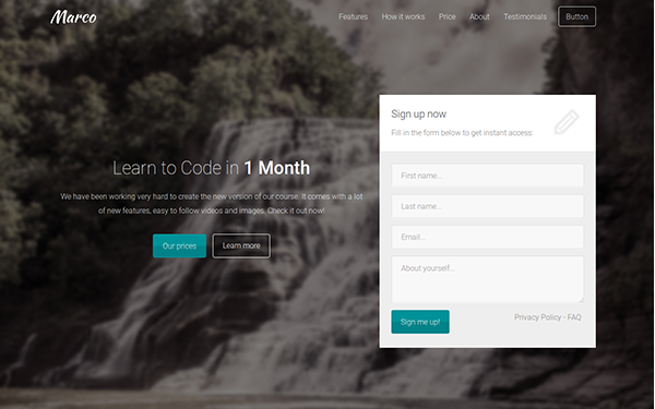 Bootstrap theme Marco - Multi-purpose Landing Page