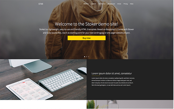 Bootstrap theme STOKER - Responsive Landing Page