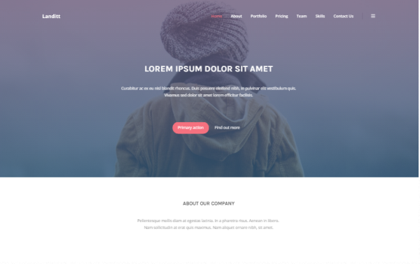 Bootstrap template Landitt - Clean Landing Page Template