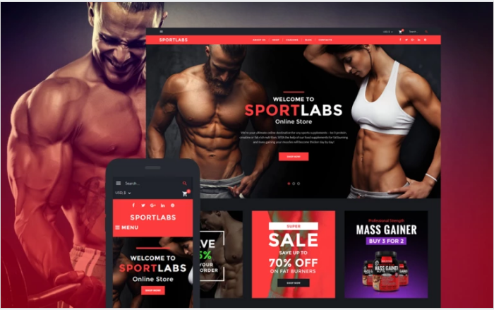 Bootstrap theme SportLabs WooCommerce Theme