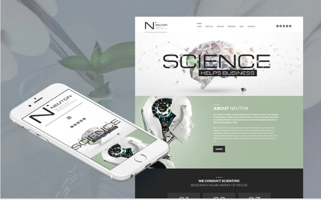 Bootstrap theme Science Lab Responsive Moto CMS 3 Template