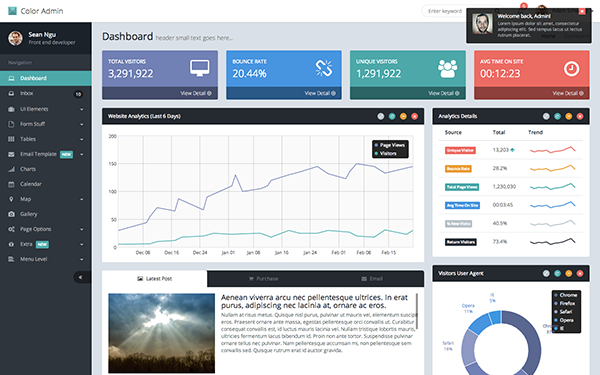 Bootstrap theme Color Admin - Responsive Admin Template