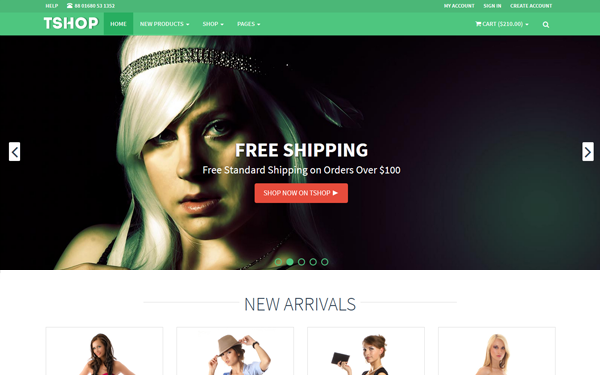 Bootstrap theme TSHOP - Responsive E-Commerce Template