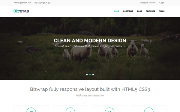 Bootstrap theme Bizwrap - Minimal Business Theme