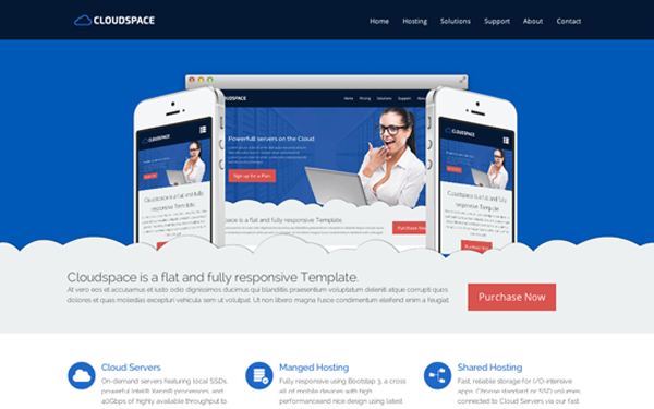 Bootstrap theme Cloud Space - Cloud Hosting Theme