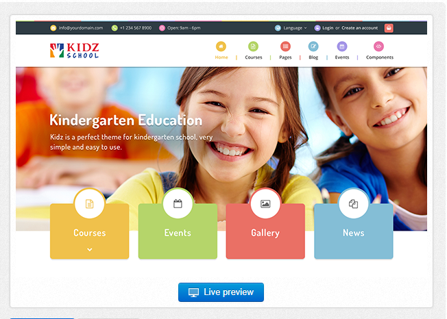 Bootstrap theme Kidz - Multipurpose Children Kids Theme