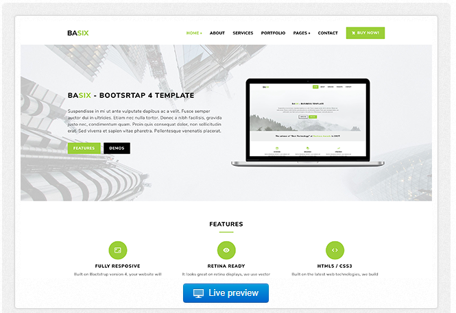 Bootstrap theme BASIX - Multipurpose Bootstrap Template