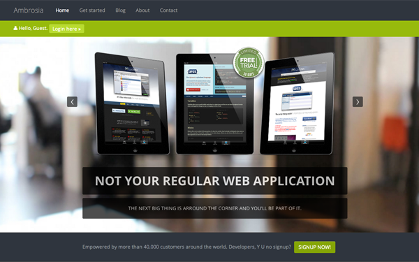 Bootstrap theme Ambrosia - Web Application Theme