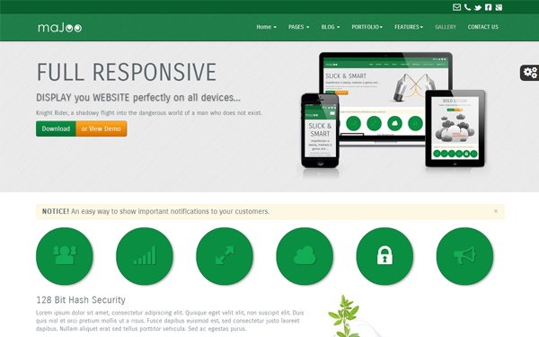 Bootstrap theme Majoo - Business Template