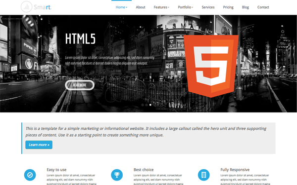 Bootstrap theme Smart Responsive Business Template