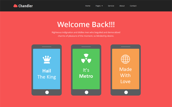 Bootstrap theme Chandler - Flat Bootstrap Theme