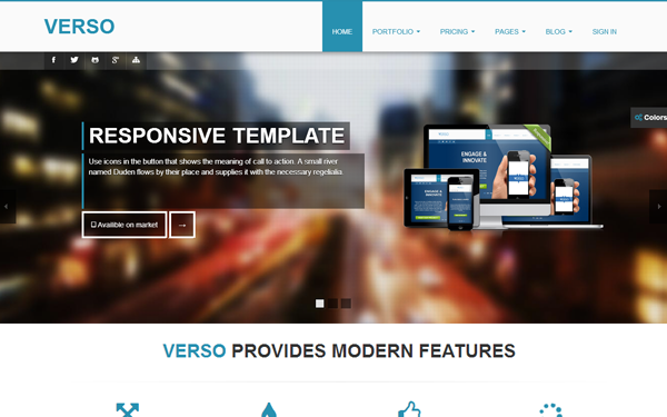 Bootstrap theme VERSO - Modern & Multifunctional