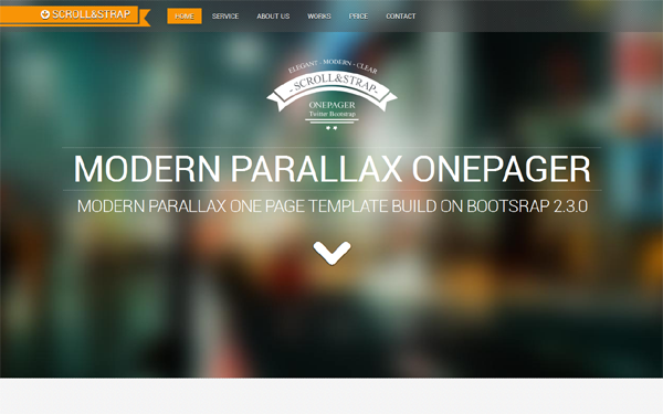 Bootstrap theme SCROLL&STRAP - Modern Parallax One-Pager
