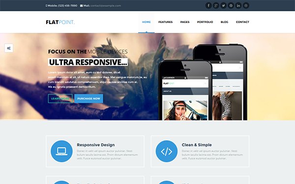 Bootstrap theme FlatPoint - Flat Multi-Purpose Theme