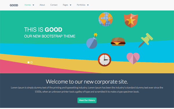Bootstrap theme GOOD - Flat Corporate Theme