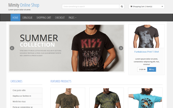 Bootstrap theme Mimity - Online Shop Template
