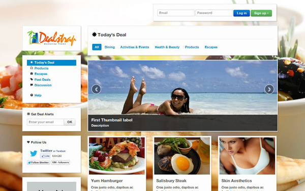 Bootstrap theme Dealstrap - Daily Deals & Coupons Theme