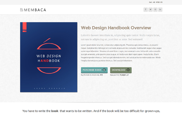 Bootstrap theme Membaca - E-book Selling Template
