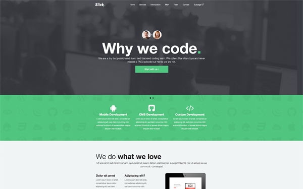 Bootstrap theme SLICK - One Page Theme