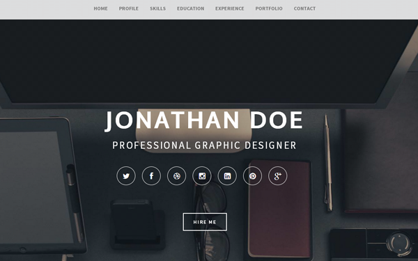 Bootstrap theme Articulate: Resume Portfolio
