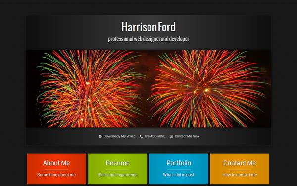 Bootstrap theme Responsive Resume / CV / vCard Theme