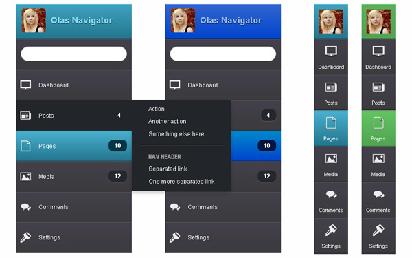 Bootstrap theme Sanoor Sidebar Nav