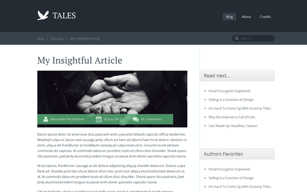 Bootstrap theme Tales - Responsive Blog Theme