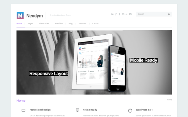 Bootstrap theme Neodym - Responsive WordPress Theme