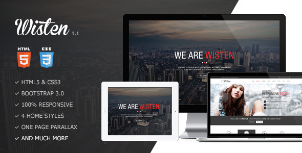 Bootstrap theme  Wisten - One Page Parallax Theme