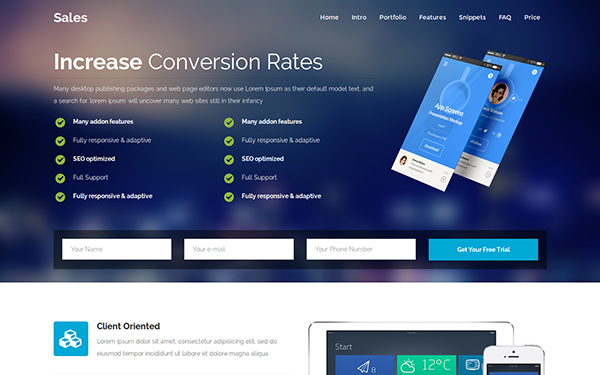 Bootstrap theme Sales - Multipurpose Landing Page