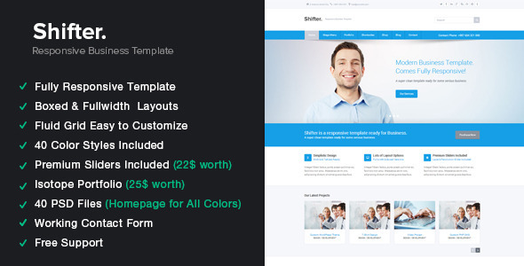 Bootstrap theme Shifter - Responsive HTML5 Template