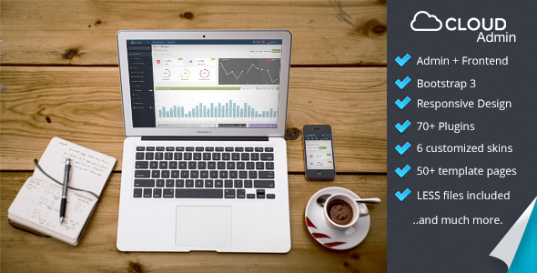 Bootstrap theme Cloud Admin - Bootstrap 3 Responsive Dashboard