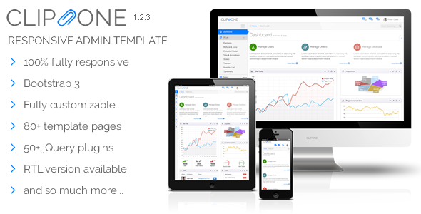 Bootstrap theme  Clip-One - Bootstrap 3 Responsive Admin Template