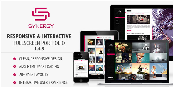 Bootstrap theme Synergy - Responsive & Interactive HTML Portfolio