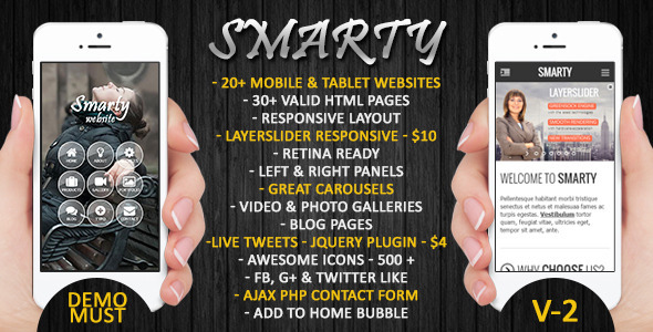 Bootstrap theme Smarty | Mobile & Tablet Responsive Web Template