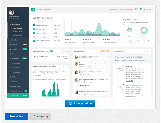 Bootstrap theme INSPINIA IN+ - WebApp Admin Theme