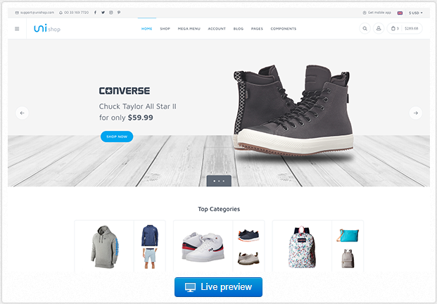 Bootstrap theme Unishop - Universal E-Commerce Template