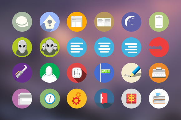 Bootstrap theme Kreis - 24 Vector Flat Icon Set
