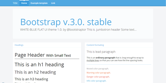 Bootstrap theme Bootstrap 3.0. RC2 theme white-blue