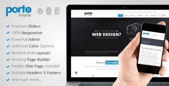 Bootstrap theme Porto Multipurpose Responsive WordPress Theme