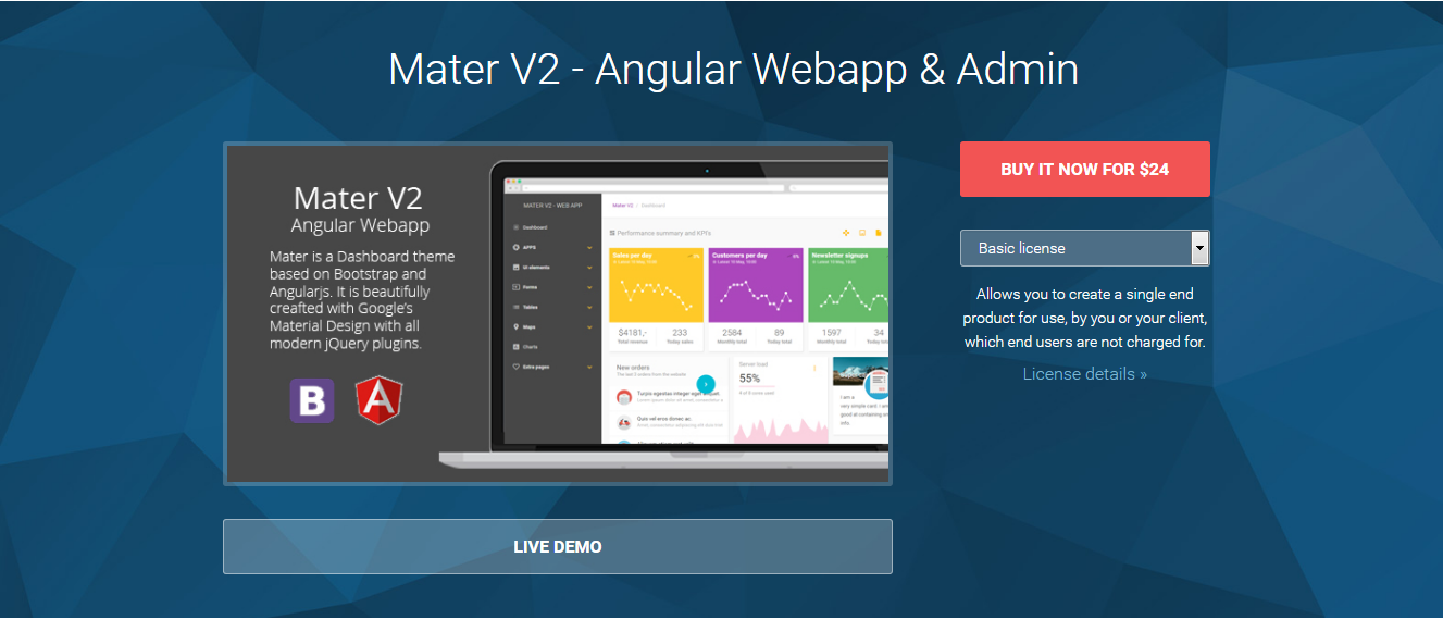 Bootstrap theme Mater V2
